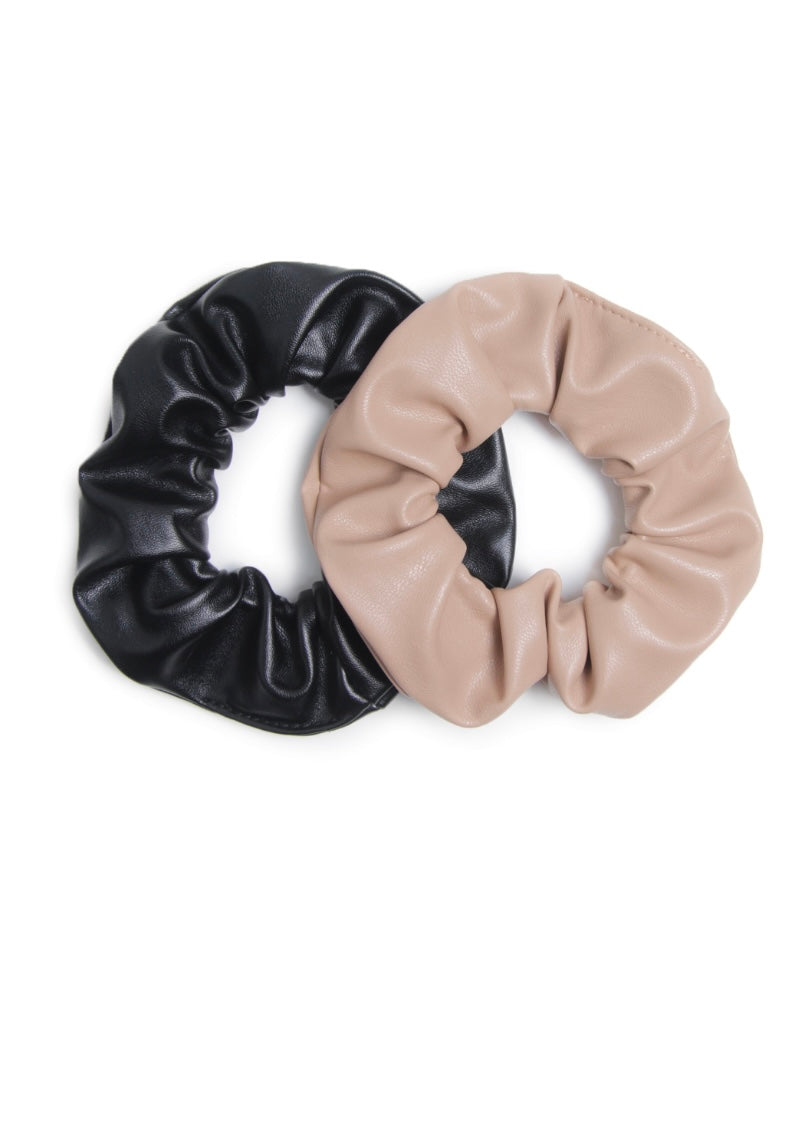 Faux Leather 2Pack Scrunchies