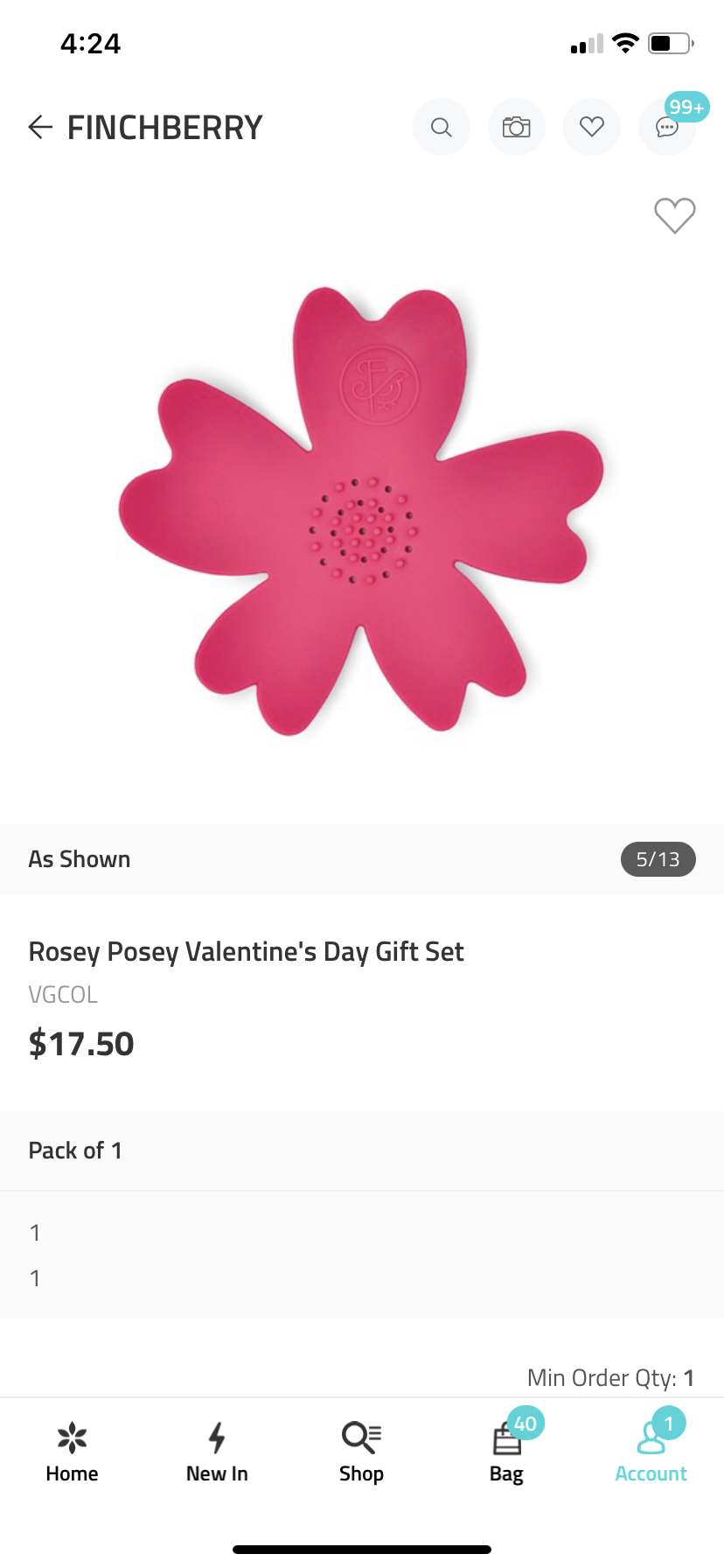 Rosary Posey Valentines Gift Set