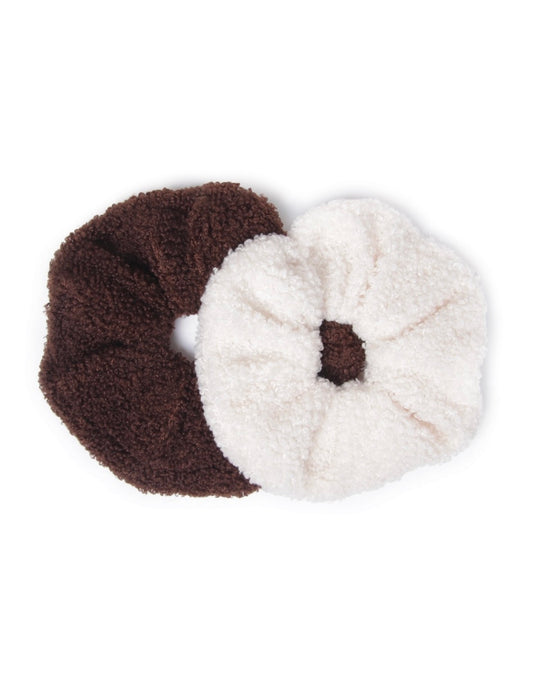 Teddy Scrunches Extra Large 2 pack camel and ivory